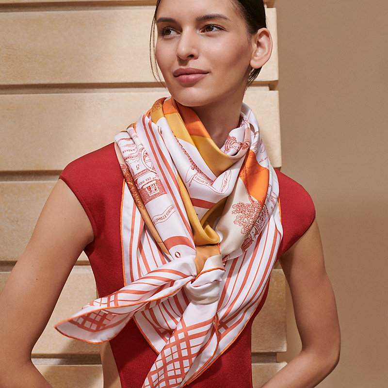 Jeu des Omnibus et Dames Blanches au Tampon scarf 140 | Hermès Finland